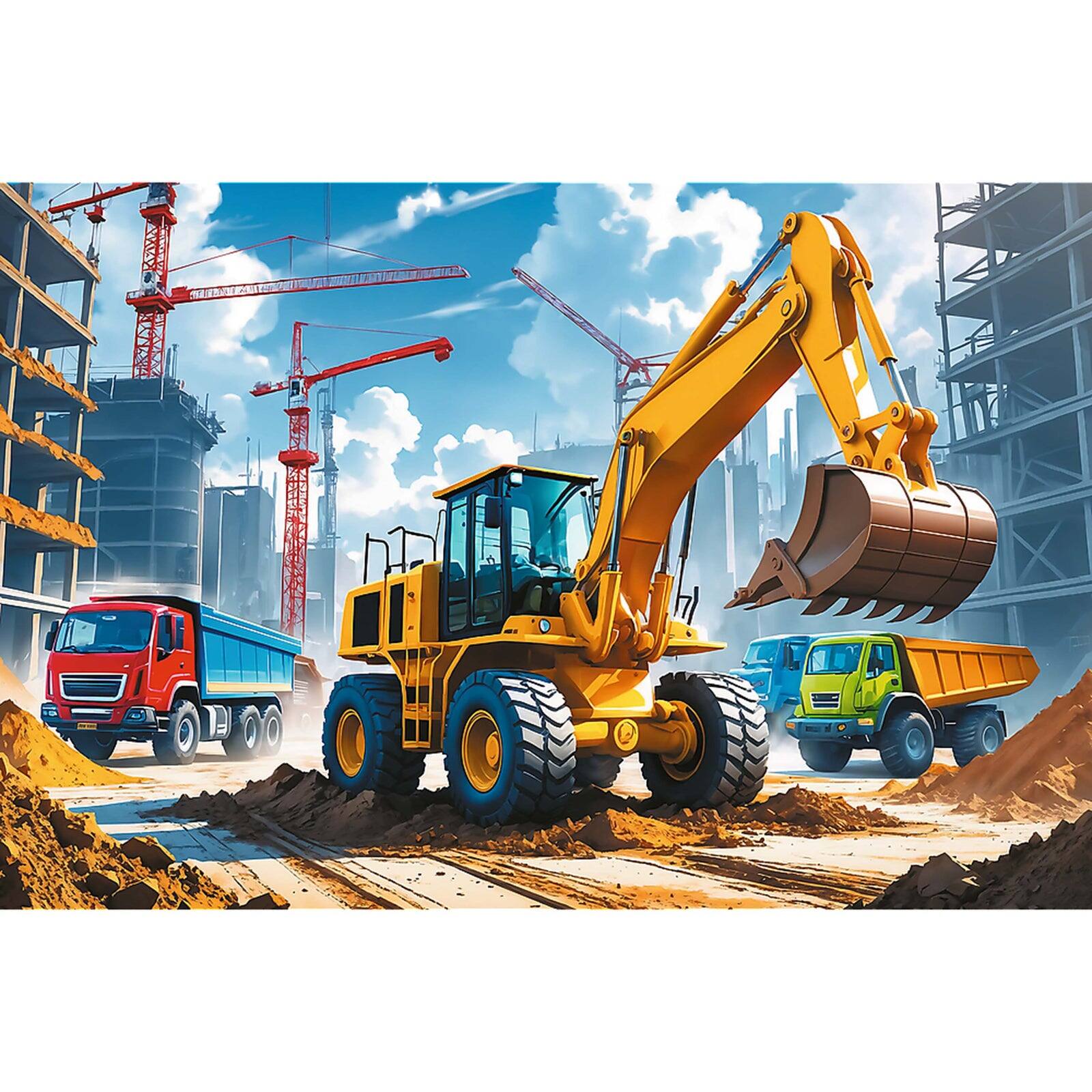 Alt View 1. Trefl - Trefl Kids  Backhoe Loader Tractor 60 Piece Puzzle.