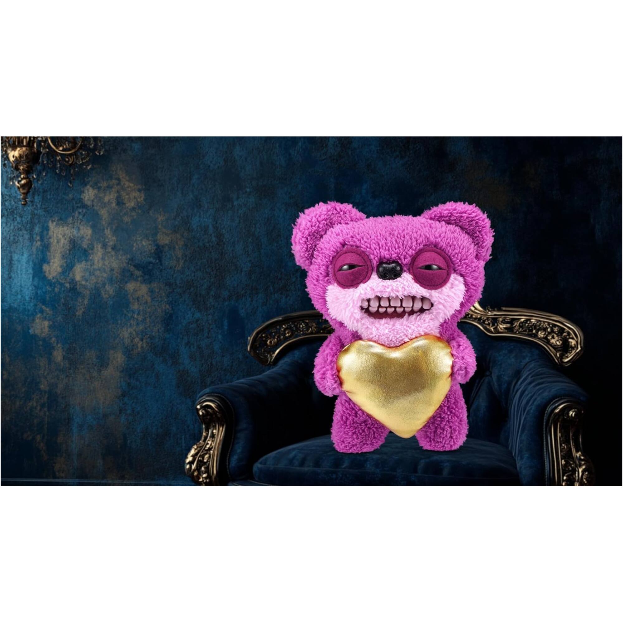 Alt View 1. Fuggler - Fuggler Gold Fuggs by ZURU Funny Ugly Monster, Plush, Collectible, Toy (Teddy Bear Nightmare - Heart) - Assorted Pre-Pack.