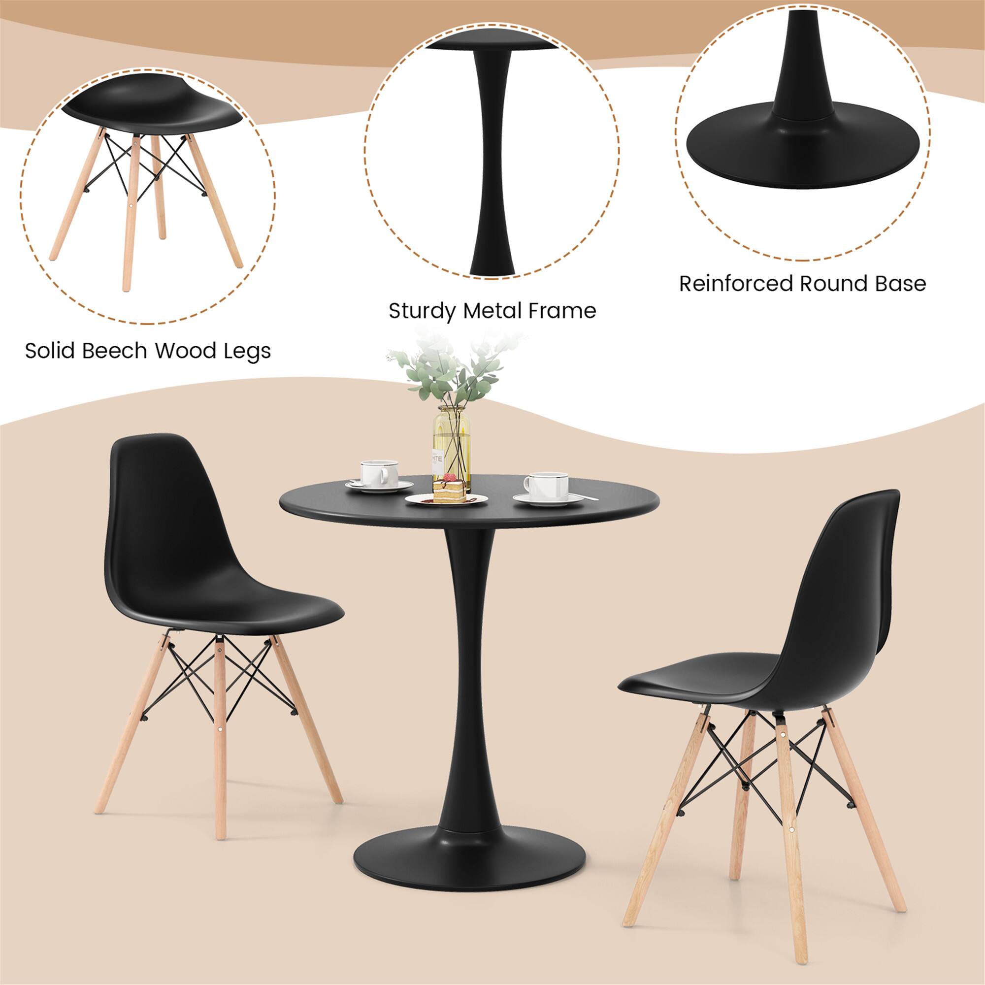Solid Beech Wood Legs  
Sturdy Metal Frame  
Reinforced Round Base