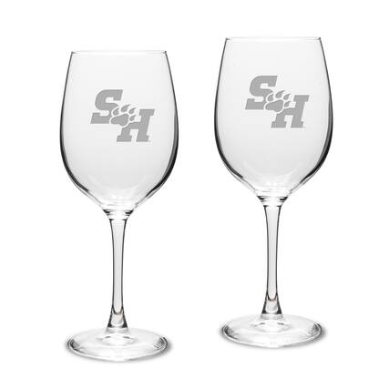 Front. Jardine - Sam Houston State Bearkats 16oz. 2-Piece Traditional White Wine Glass Set - Multicolor.