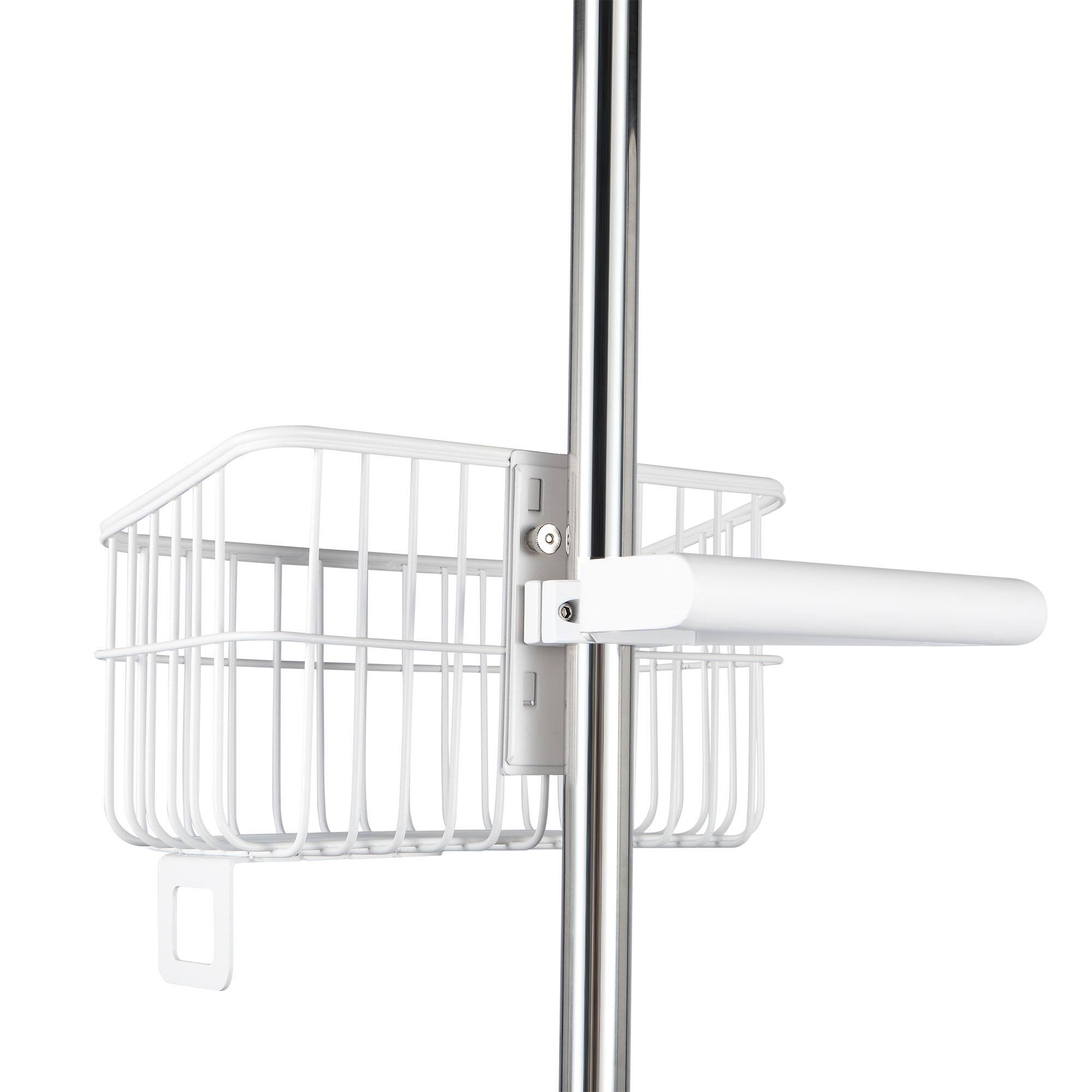 Back. Viva Comfort - Adjustable Height Mobile Cart Stand with Storage Basket for Welch Allyn 4400 Vital Signs Monitor - White.