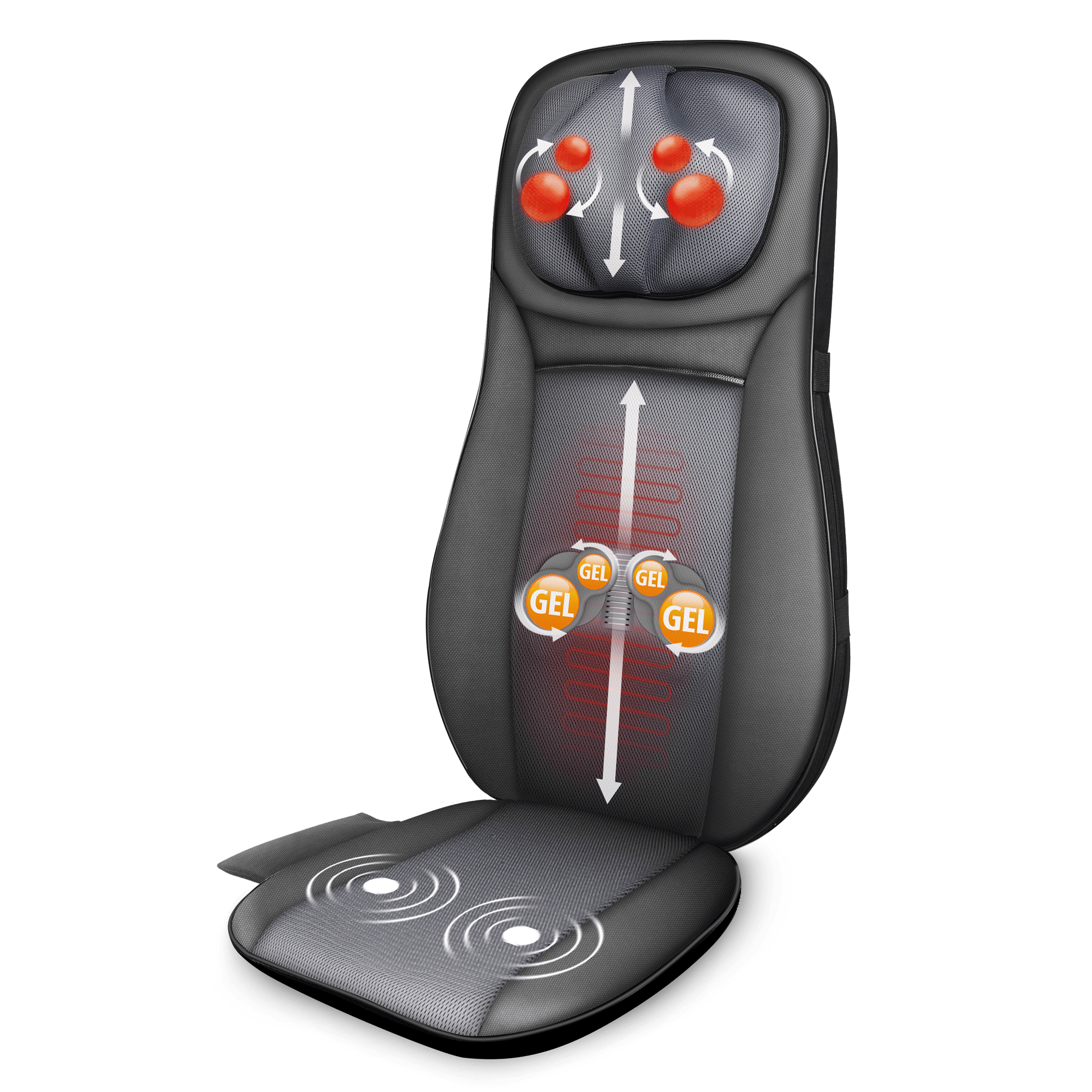 Snailax - shiatsu Neck & Back Massager with Heat, Full Back Kneading Shiatsu and Rolling Massage - Gray
