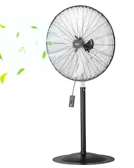 VEVOR - Industrial Pedestal Fan, 30 Inch 85-Degree Oscillating Fan, Height Adjustable Standing Fans with 3 Adjustable Speeds - Black