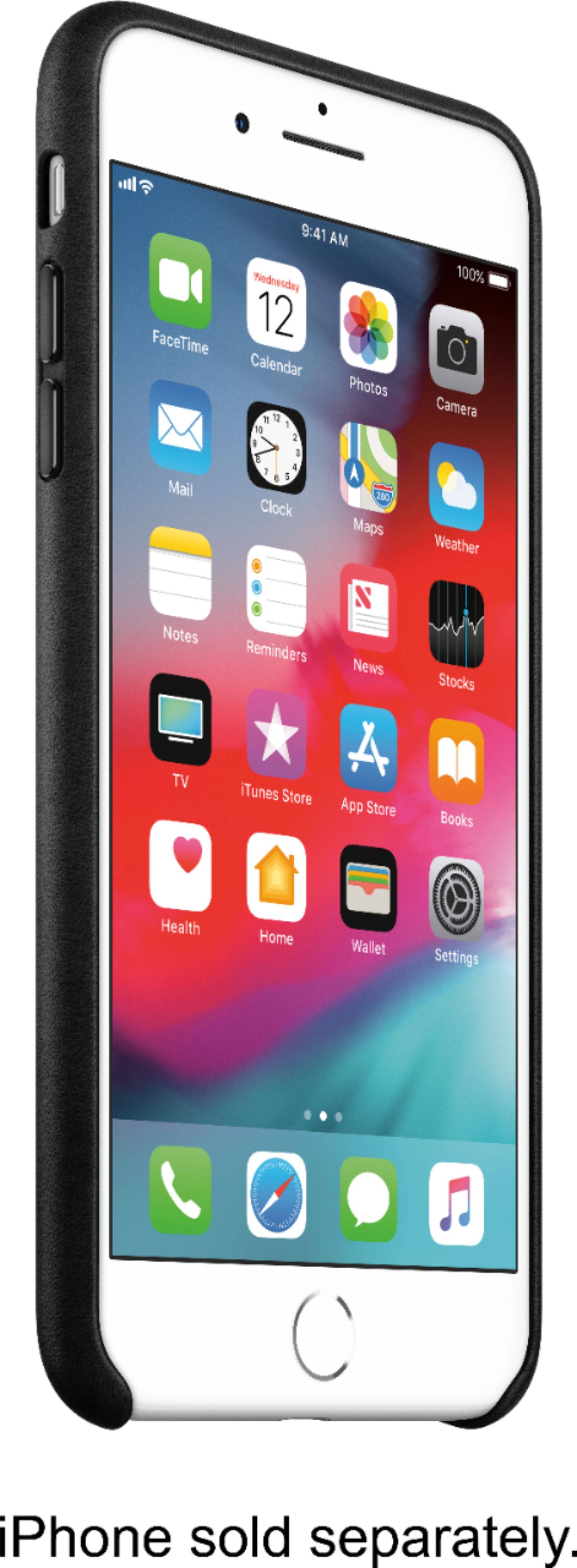 Alt View 12. Apple - iPhone® 8 Plus/7 Plus Leather Case - Black.