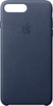 Front Zoom. Apple - iPhone® 8 Plus/7 Plus Leather Case - Midnight Blue.