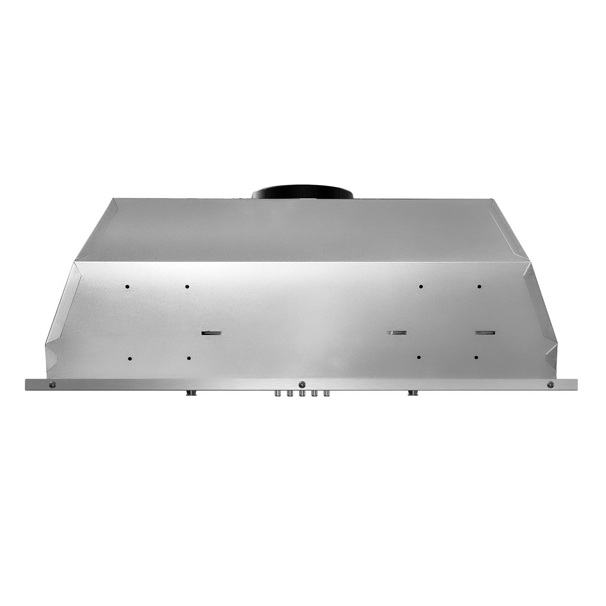 Alt View 2. COSMO - COS-30IRHP 30 in. Lumin Collection 380 CFM Ducted Insert Range Hood, Button Controls, LED Lights - Stainless Steel.