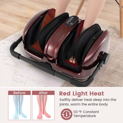 Costway - Foot & Calf Massager Vibration Compression Electric Leg Massager Machine with Heat Red - Red/Black Costway - Foot & Calf Massager Vibration Compression Electric Leg Massager Machine with Heat Red - Red/Black