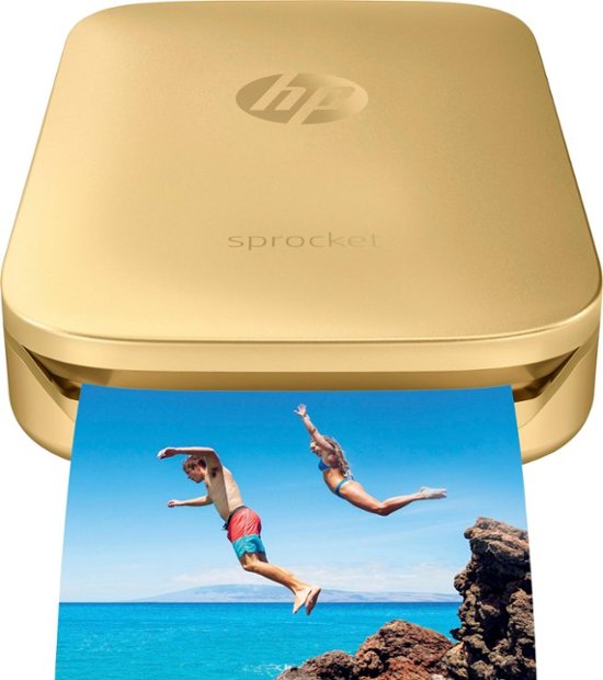 HP - Sprocket Photo Printer - Gold - Front_Zoom