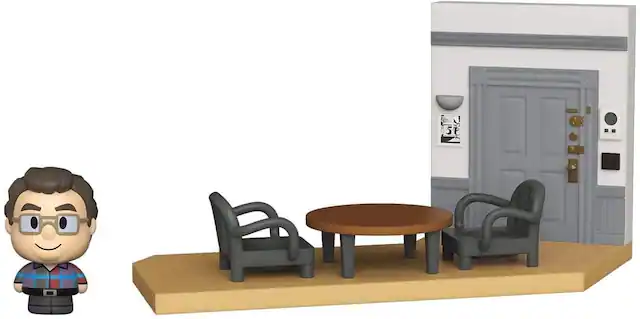 Front. Funko - Seinfeld Funko Mimi Moments Figure Diorama | Newman (Chase) - Blue.