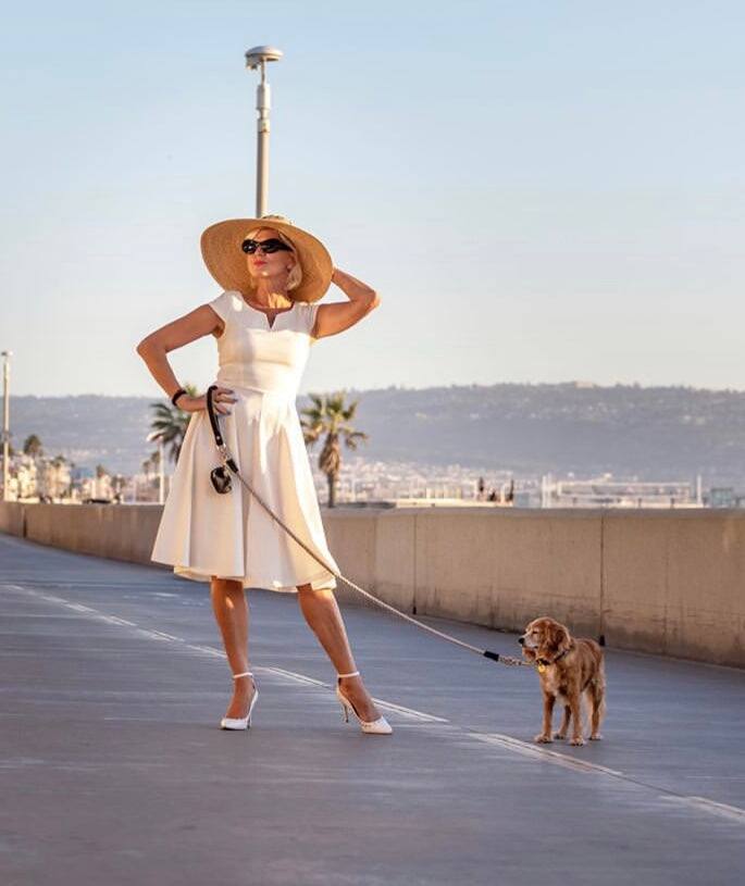 Left. PoisePup - Fancy Handmade Genuine Leather Dog Waste Bag Holder for Girl & Boy Puppies - Black.