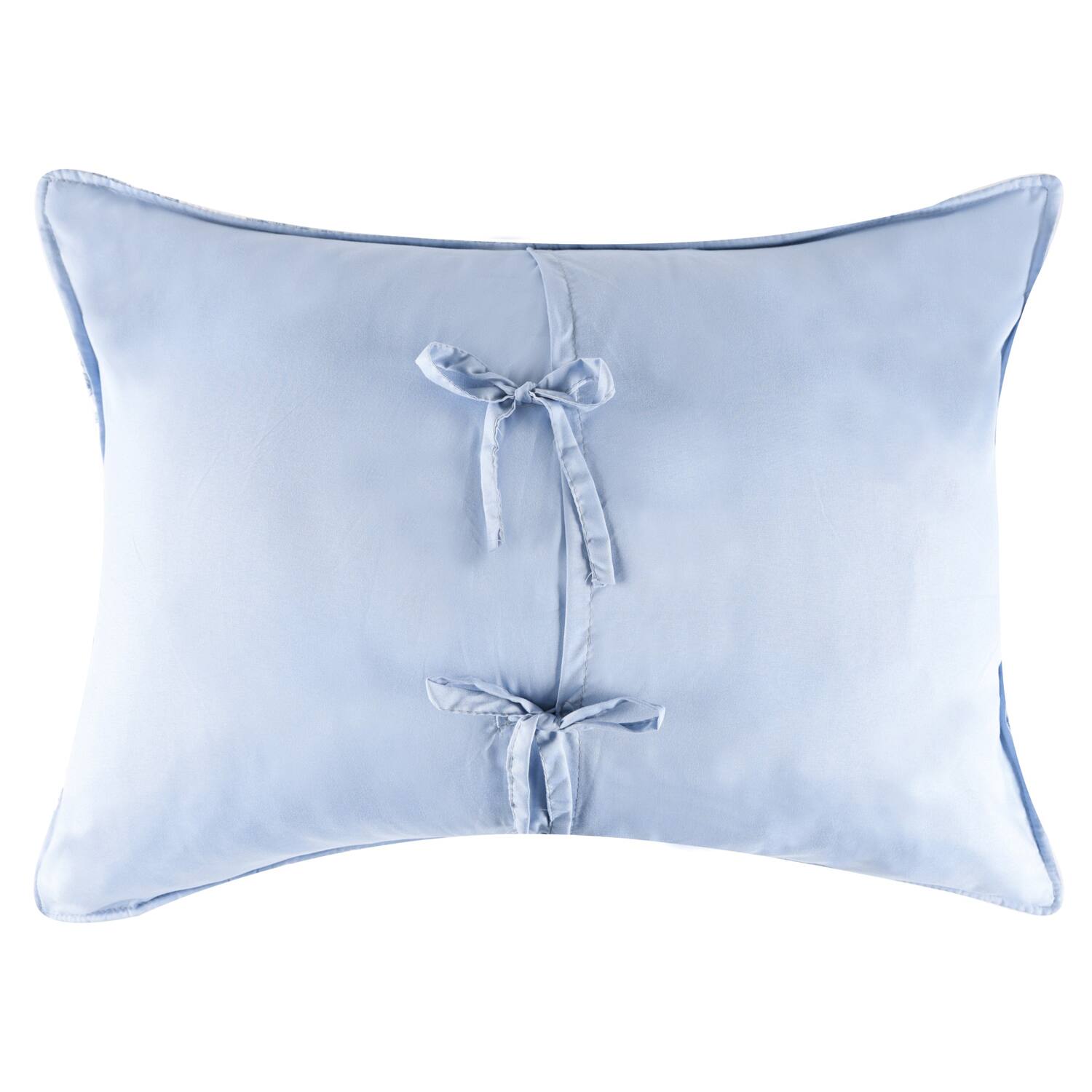 Back. Greenland Home Fashions - Greenland Home Fashions Laguna 100% Polyester Pillow Sham Standard 20x26 Chambray - Chambray.