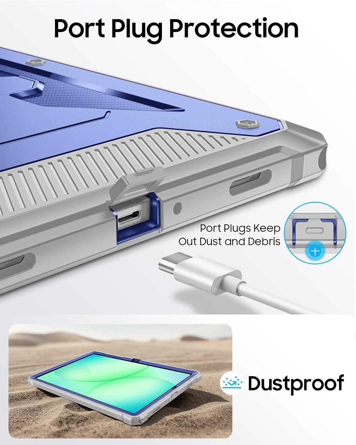 Port Plug Protection  
Port Plugs Keep Out Dust and Debris  
Dustproof