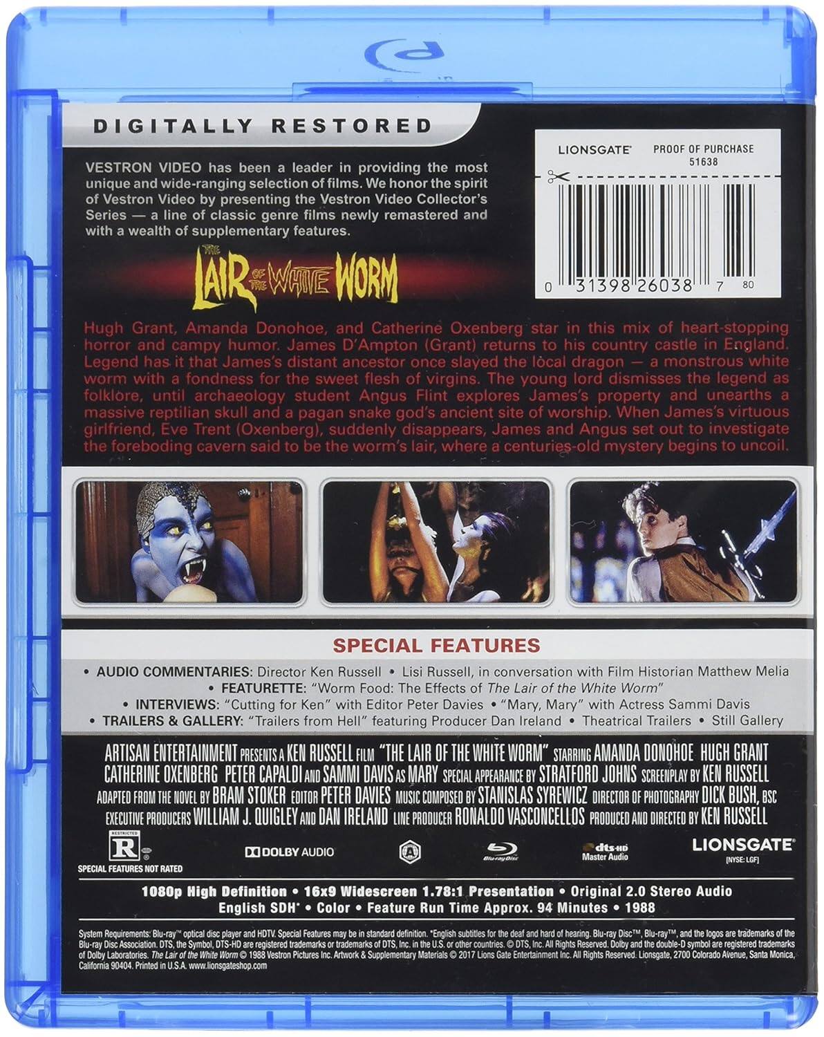 Alt View 1. The Lair of the White Worm (Vestron Video Collector's Series)   - BLU-RAY.