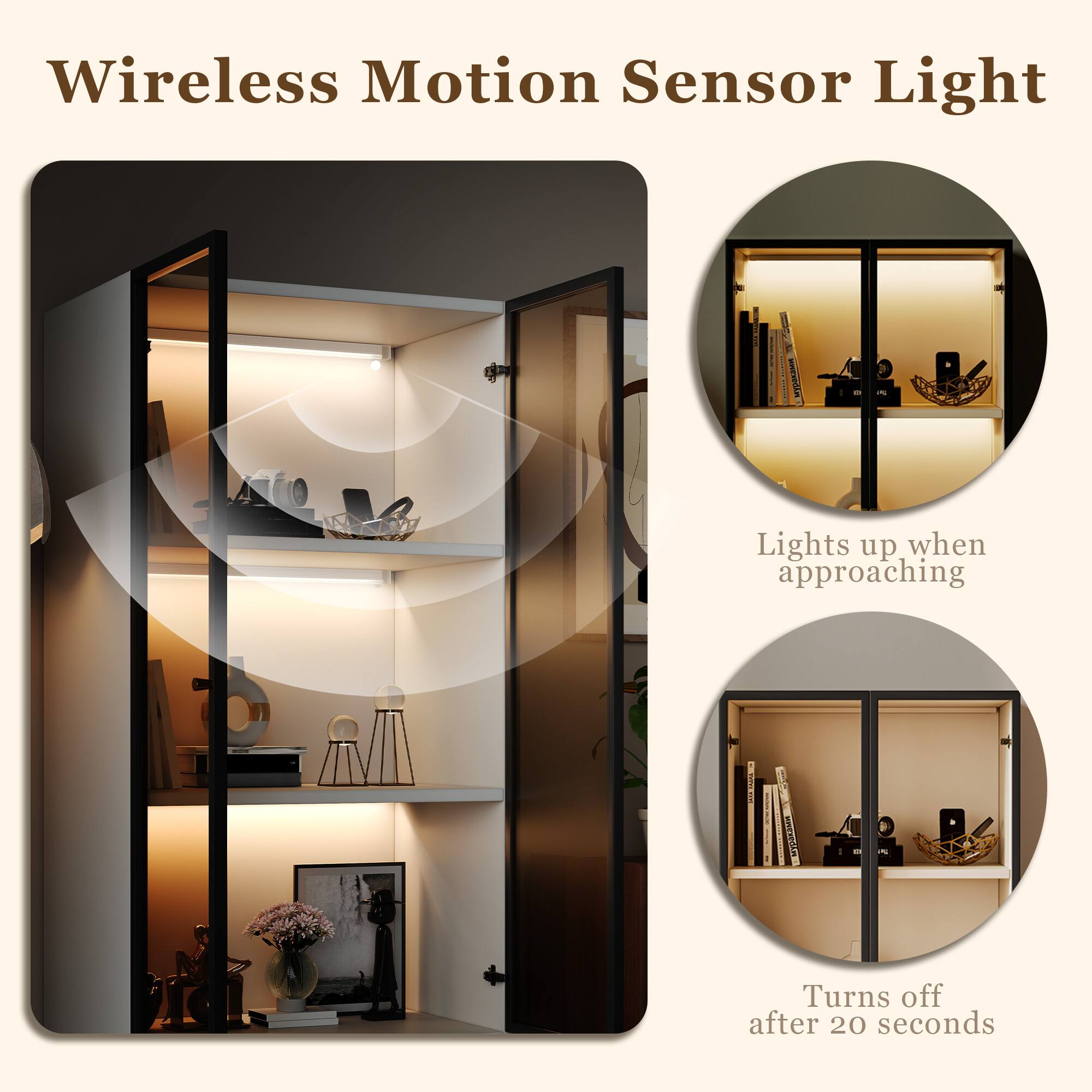 Wireless Motion Sensor Light

Lights up when approaching

Turns off after 20 seconds