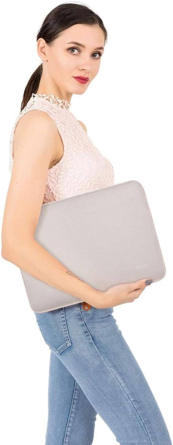 Alt View 1. mosiso - 13-13.3 inch Laptop Sleeve Bag for MacBook Air Pro 13 14 HP Dell ASUS Lenovo, Neoprene Computer Sleeve with Small Case - Stone Gray.