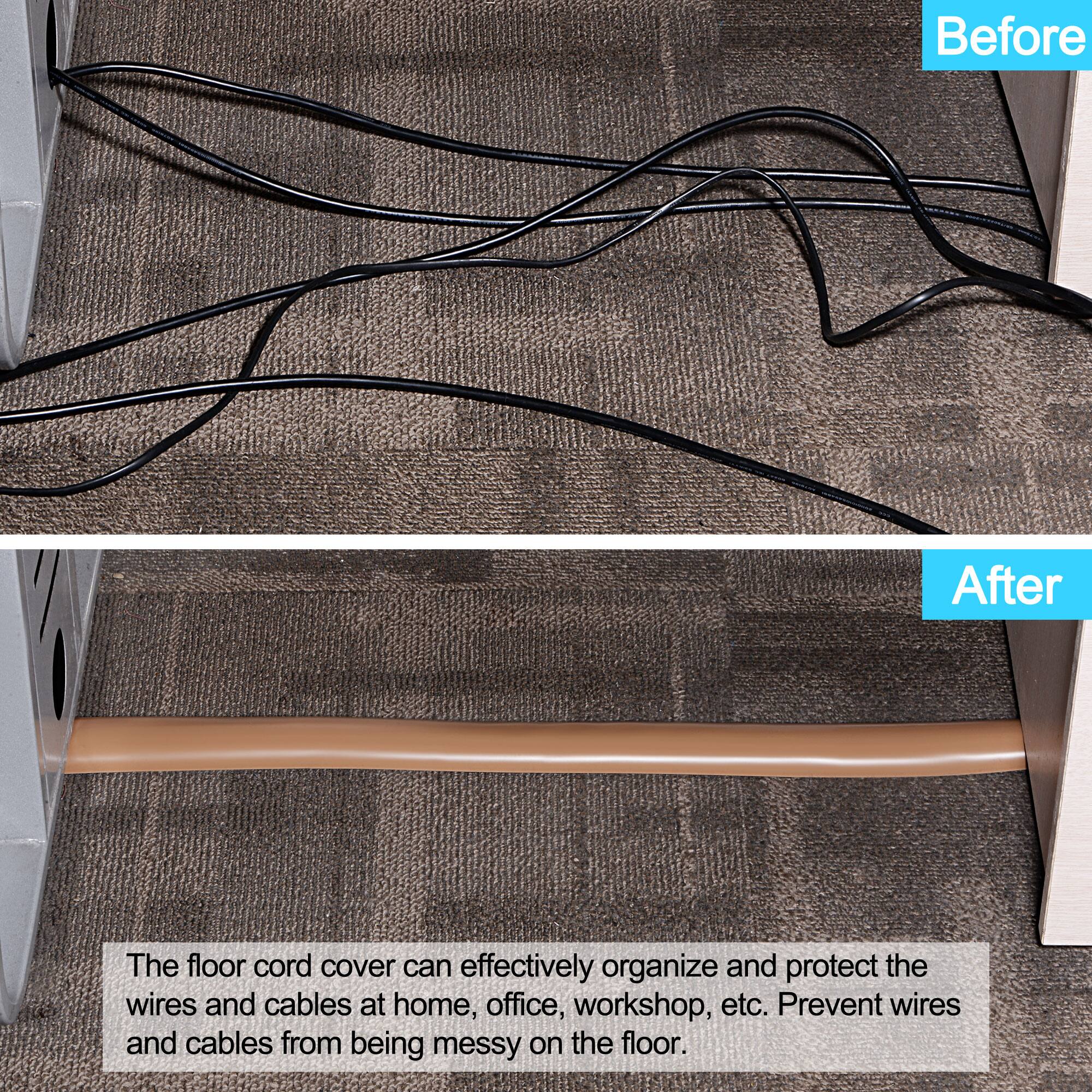 Before

After

The floor cord cover can effectively organize and protect the wires and cables at home, office, workshop, etc. Prevent wires and cables from being messy on the floor.
