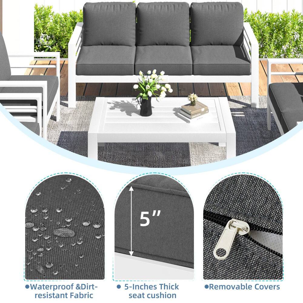 - Waterproof & Dirt-resistant Fabric
- 5-Inches Thick seat cushion
- Removable Covers