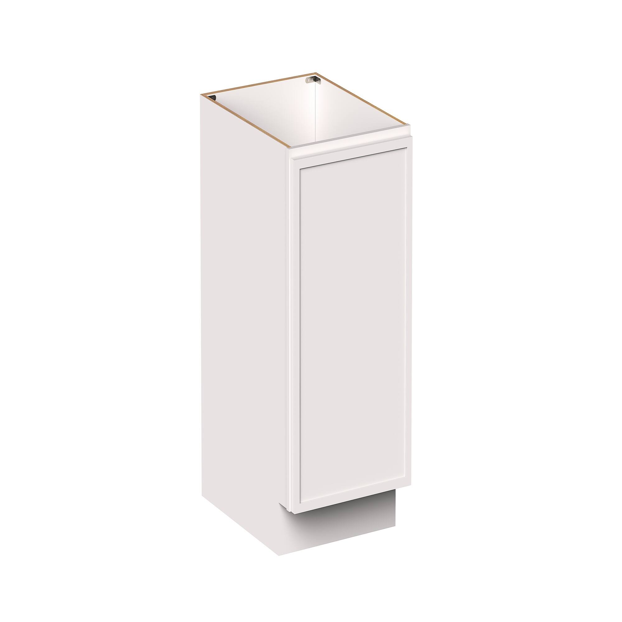 Angle. Boyel Living - 18-in W x 34.5-in H x 24-in D Slim Shaker RTA Kitchen Full Height Door Base Cabinet with Soft-Close - Snow White.