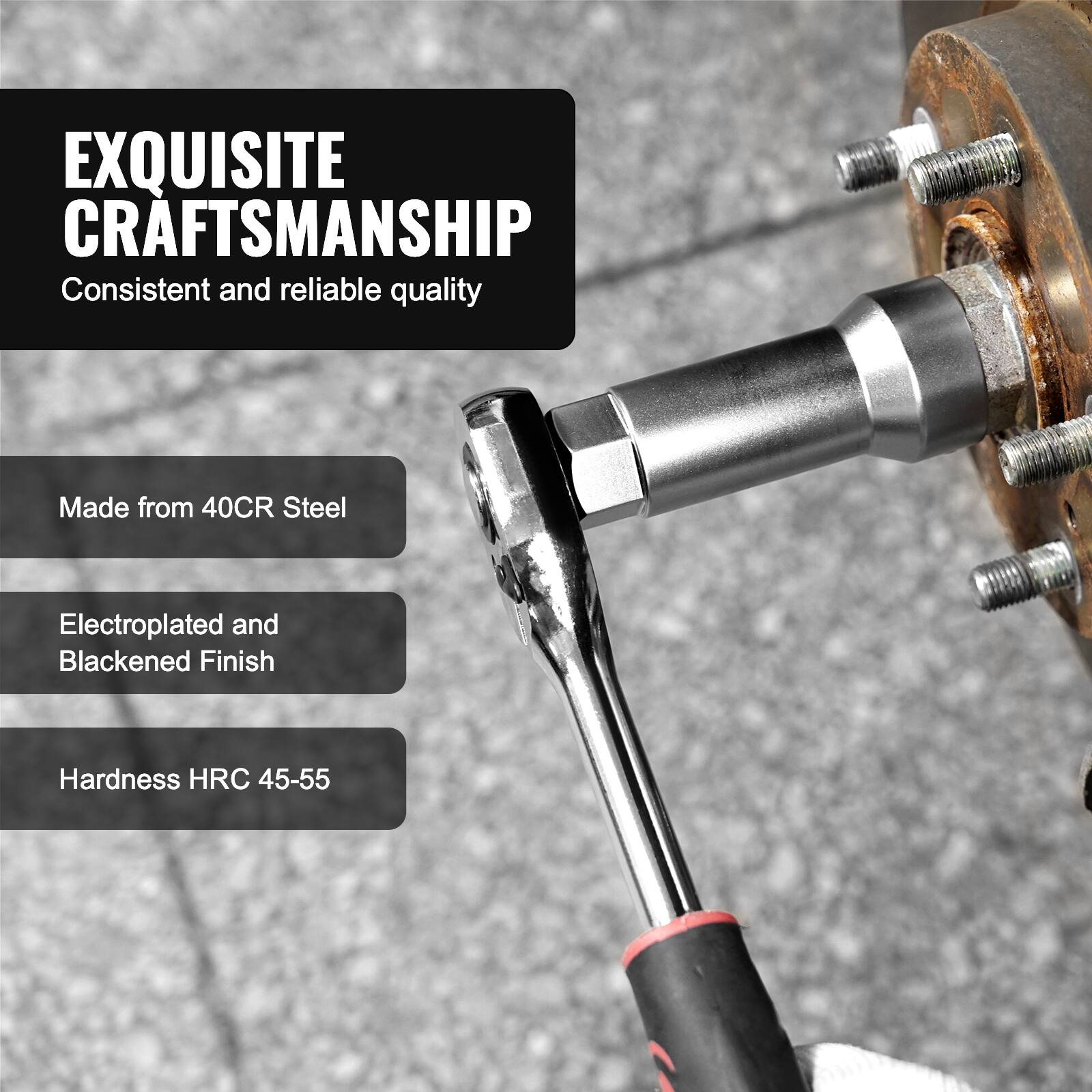 EXQUISITE CRAFTSMANSHIP  
Consistent and reliable quality  

Made from 40CR Steel  
Electroplated and Blackened Finish  
Hardness HRC 45-55