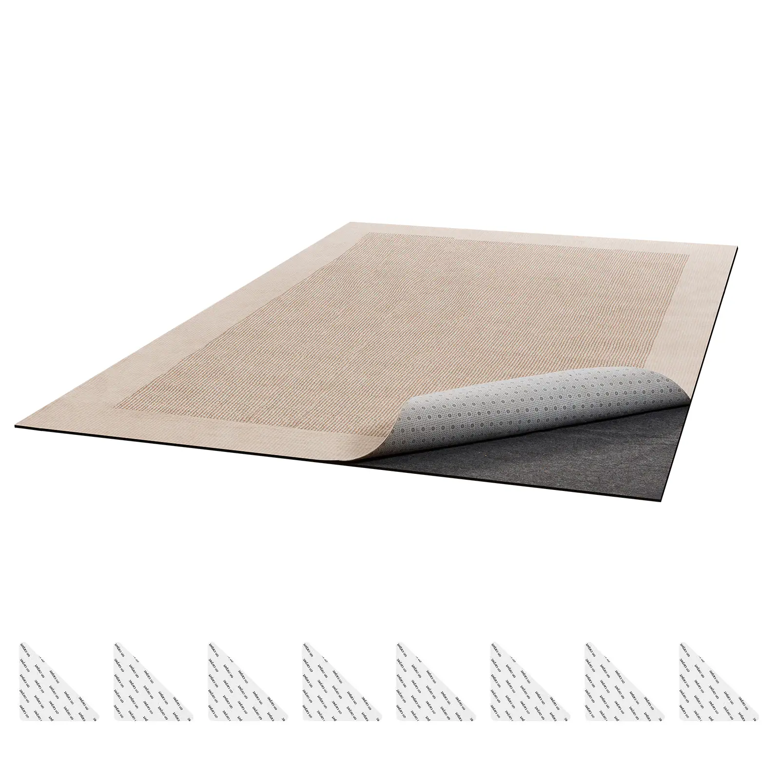 Front. VEVOR - Rug Pad 8 x 10 ft, Non-slip Carpet Area Pad, Rug Mat Padding with Dual Surface Felt Cushion & Rubber Gripper - Light Gray.