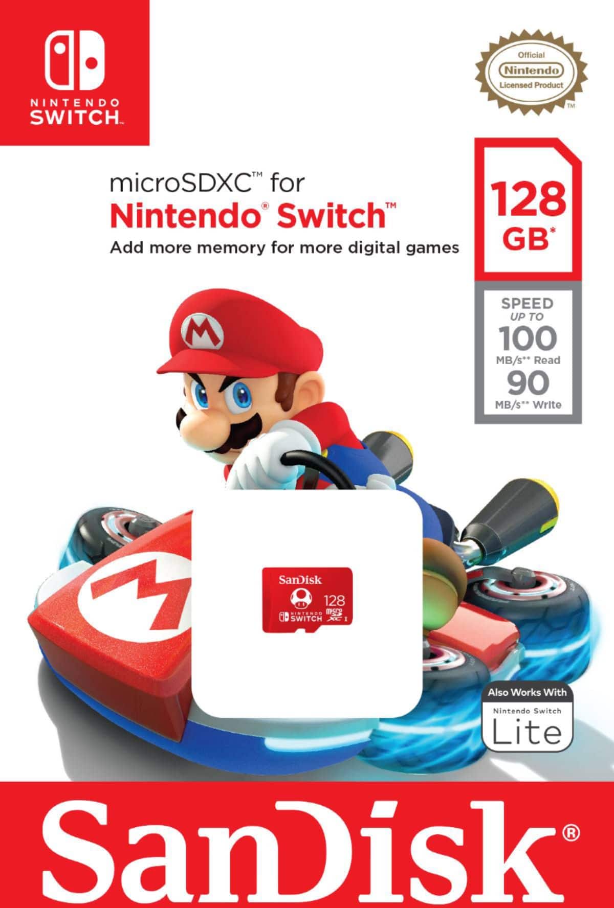 Alt View 15. SanDisk - 128GB microSDXC UHS-I Memory Card for Nintendo Switch - Red.