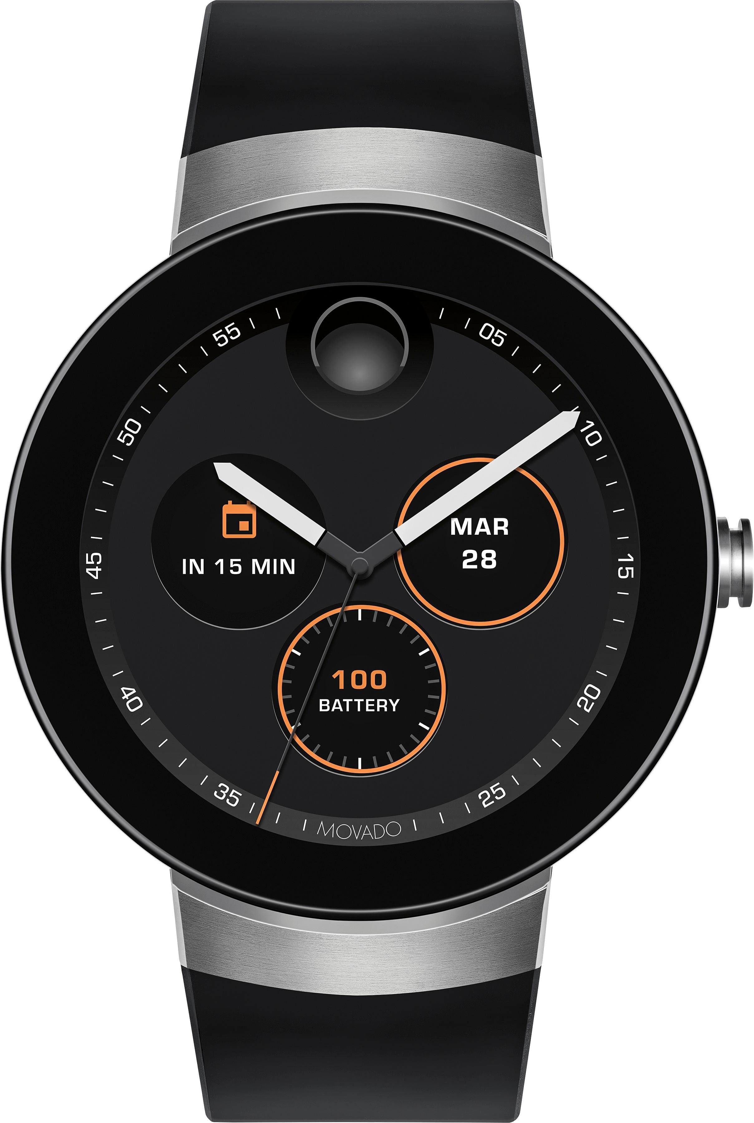 Alt View 12. Movado - Connect Smartwatch 46.5mm Stainless Steel - Stainless steel Black.
