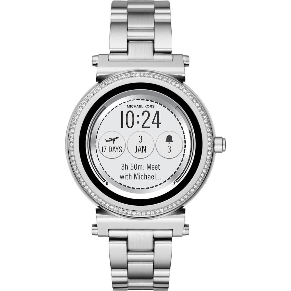 Michael Kors Access Smartwatch 42mm Stainless Silver Tone MKT5020 - Best Buy