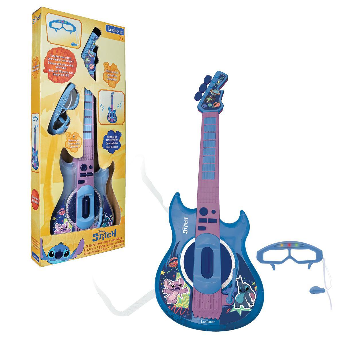 Stitch LEXIBOOK 3. L'ordinateur est un jeu de rôle! En mode "Atelier" tu peux jouer à la guitare électronique, à la casse-tête, au jeu de société, à la console de jeux, à la radio, à la télévision, à la caméra, à la lumière, à la musique, à la programmation, à la lecture, à la création, à la découverte, à la science, à la culture, à l'électronique, à la lumière, à la guitare électronique, à l'ordinateur.