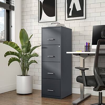 Alt View 8. Staples - 4-Drawer Vertical File Cabinet, Letter Size, Lockable, 47.2"H x 14.5"W x 18.9"D, Charcoal (ST52148-CC) - Charcoal.