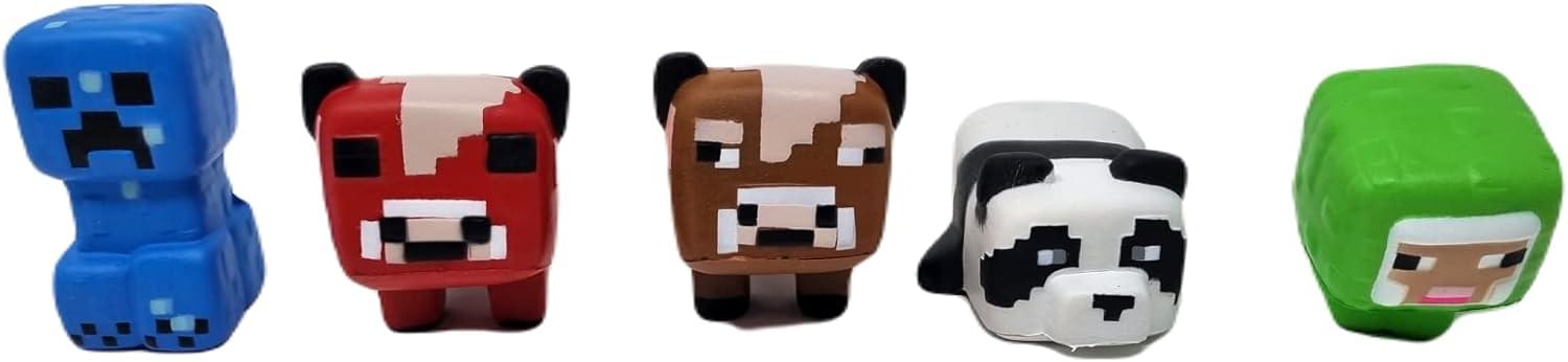 Front. Just Toys LLC - Minecraft 5 Piece SquishMe Series 2 Collectors Box - Green.