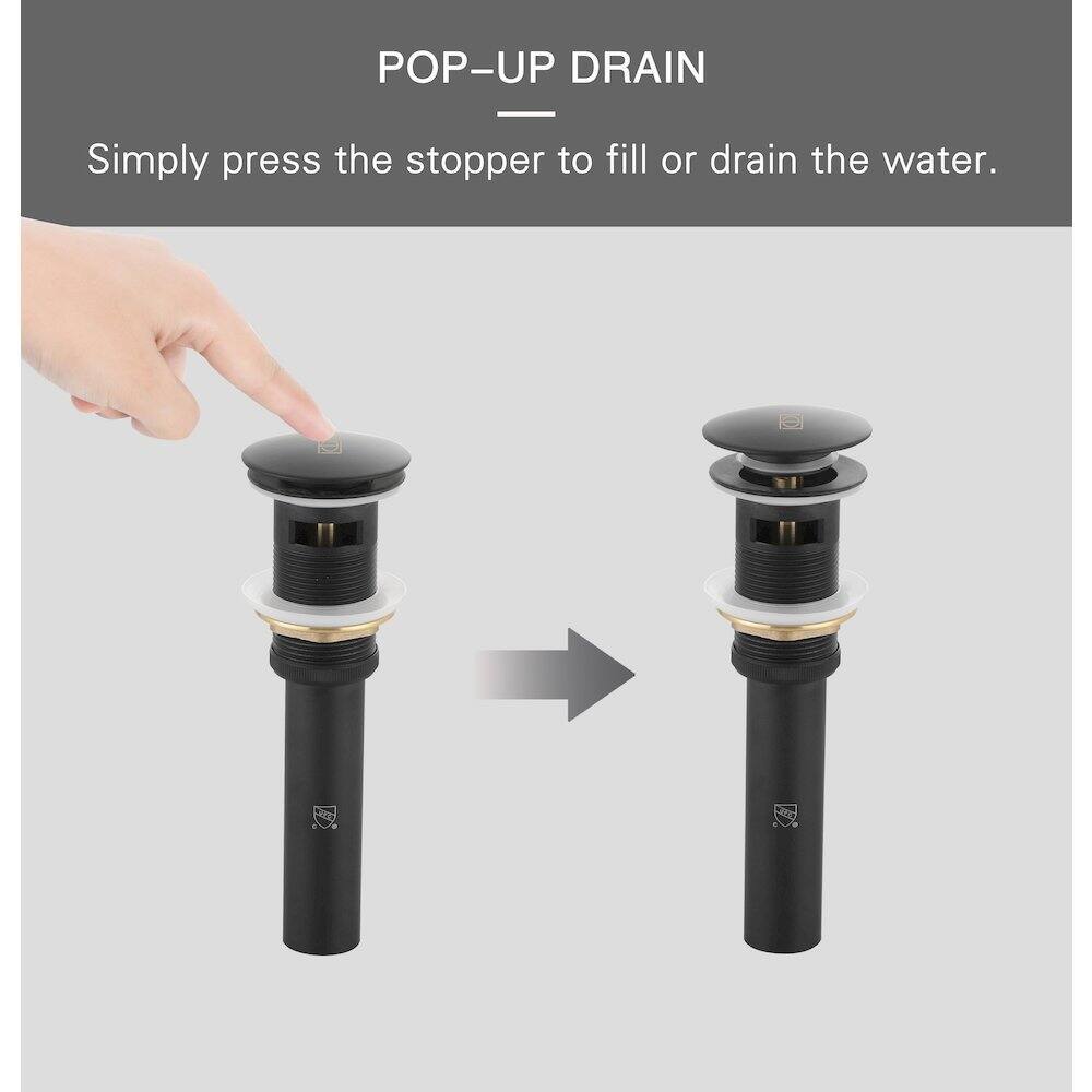 POP-UP DRAIN

Simply press the stopper to fill or drain the water.