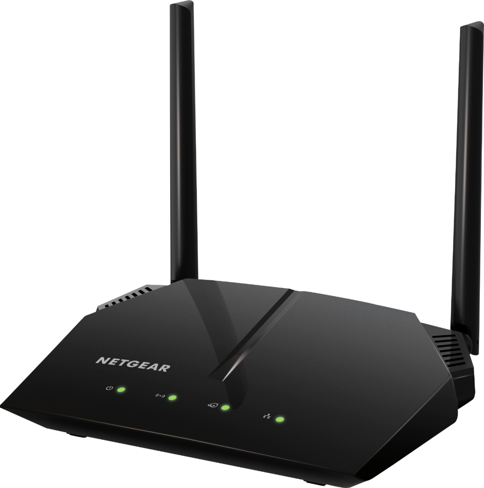 Left View: NETGEAR - AC1750 Dual-Band Wi-Fi 5 Router - Black