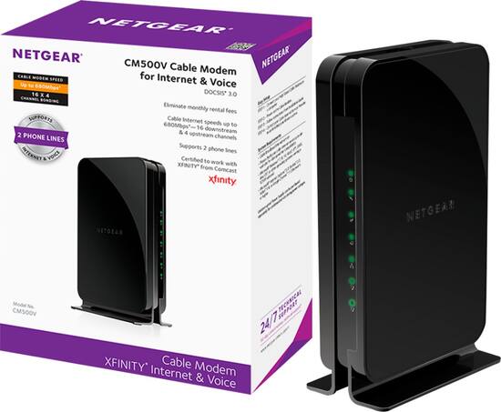 Netgear 16 X 4 Docsis 3 0 Cable Modem Black Front Zoom