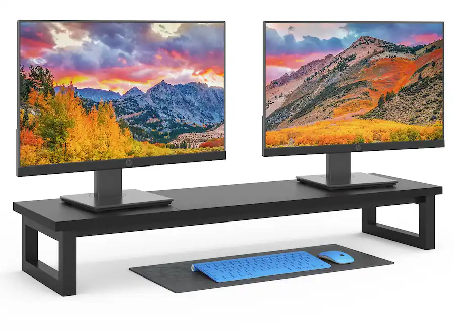 60in Monitor Riser ThinkLink Electronic Dual Monitor Stand Riser Large Stands Monitors ...
