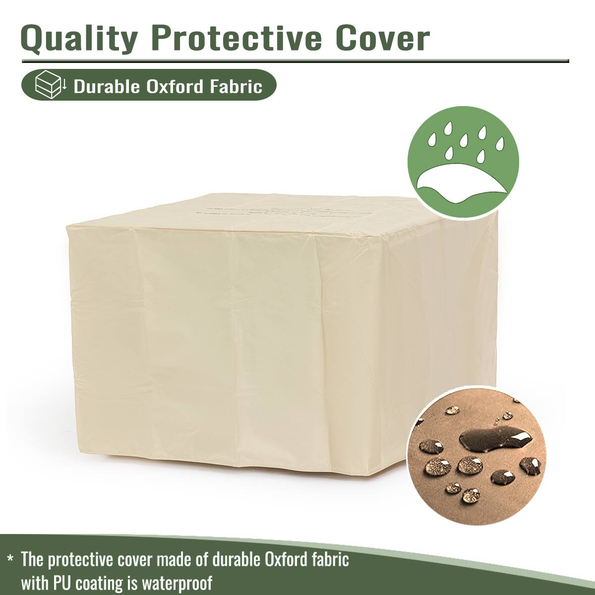 Quality Protective Cover

- Durable Oxford Fabric

* The protective cover made of durable Oxford fabric with PU coating is waterproof