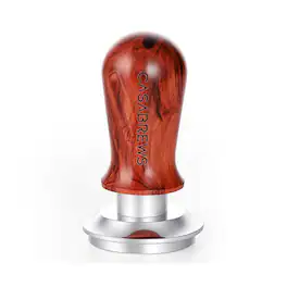 Casabrews - 51mm Espresso Tamper, Spring Loaded Coffee Tamper with 30 lb Pressure,Stainless Steel Flat Base - Red