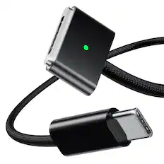 Front. Core Tech - USB-C to Magnetic 3 Charging Cable (6.6 ft) – 140W Fast Charging Braided Cable Compatible with MacBook Air & MacBook Pro.