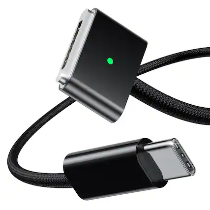 Core Tech - USB-C to Magnetic 3 Charging Cable (6.6 ft) – 140W Fast Charging Braided Cable Compatible with MacBook Air & MacBook Pro