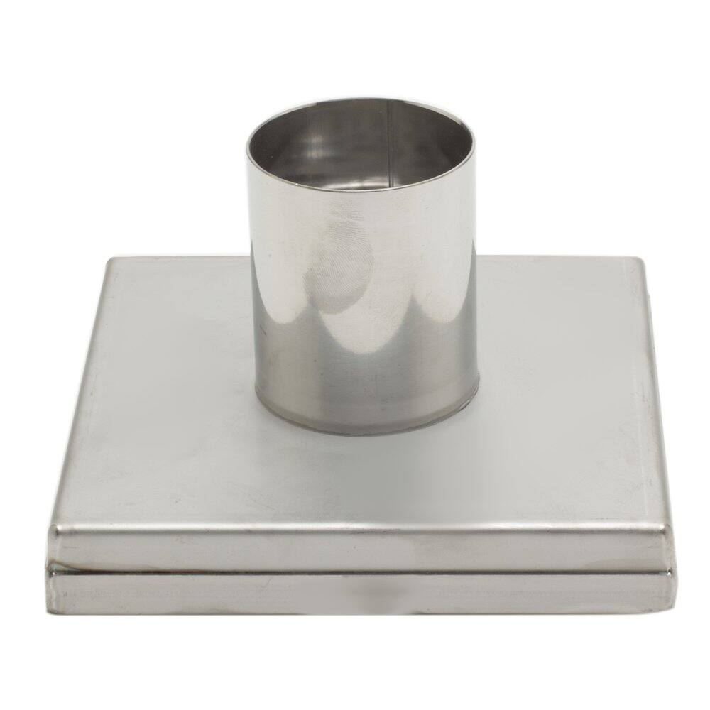 Left. Alfi - 5" x 5" Modern Square Stainless Steel Shower Drain w/o Cover - Gray.
