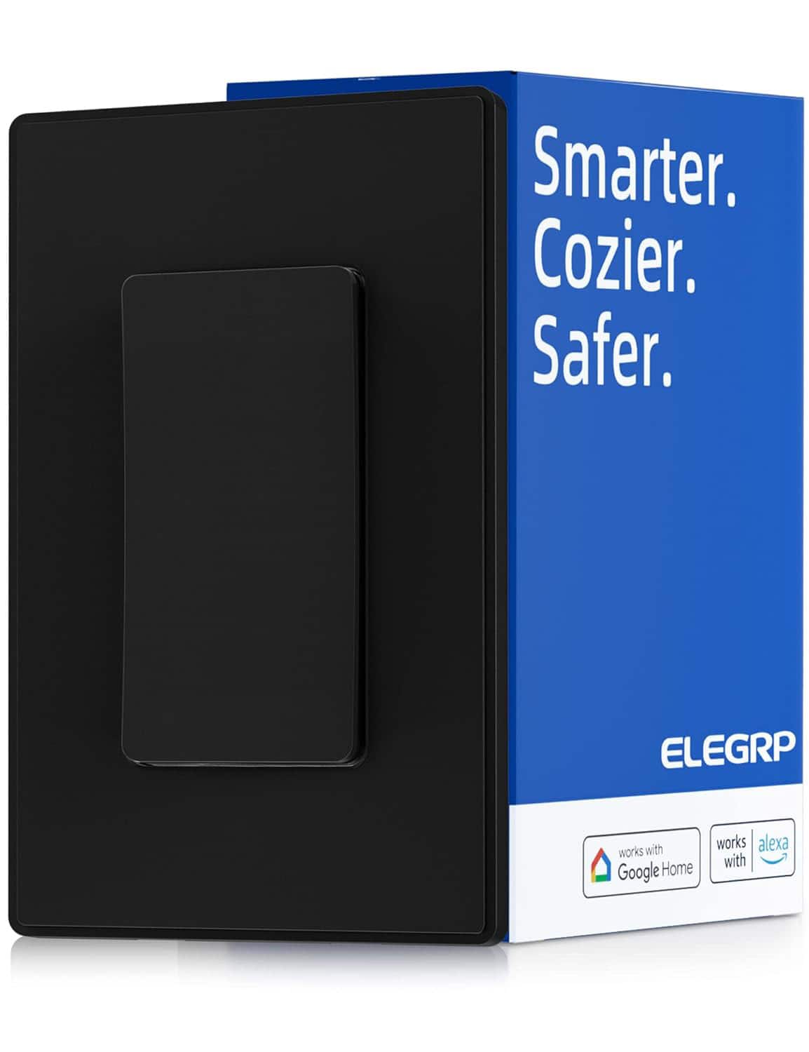 Smarter. Cozier. Safer. ELEGRP works with Google Home and Alexa.