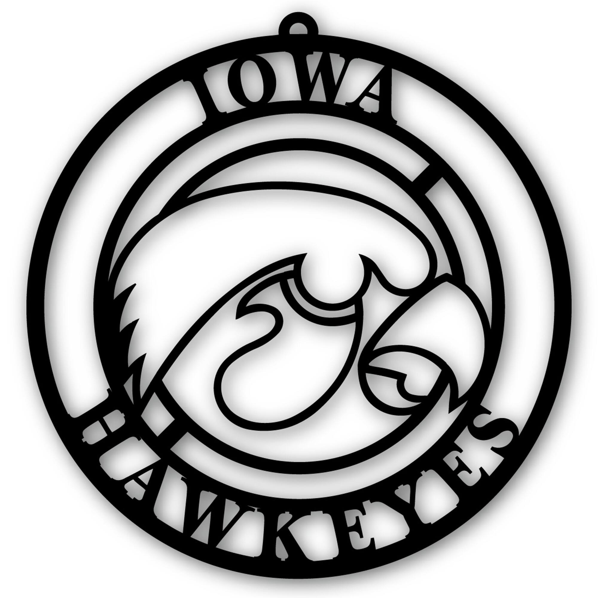Black Iowa Hawkeyes 16'' Team Logo Cutout