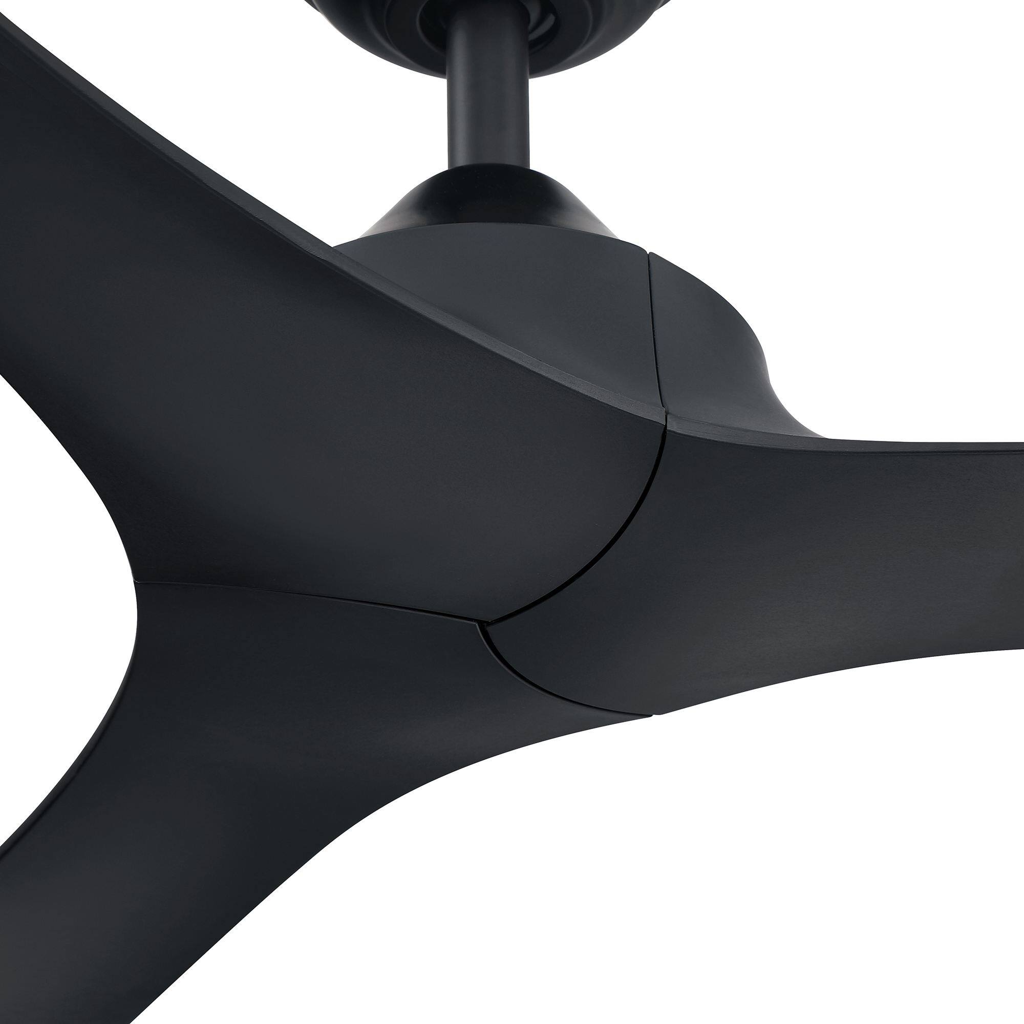 Alt View 4. Parrot Uncle - 56 in. Modern Black Propeller 3-Blade Ceiling Fan with Remote Control without Light - Black.