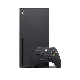 Front. Microsoft - Xbox Series X 1TB Console with Xbox Wireless Controller - 4K Gaming - 120FPS - Carbon Black.