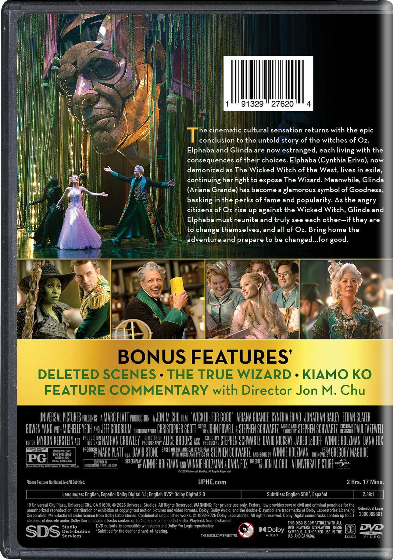 Back. Wicked: For Good   - DVD.