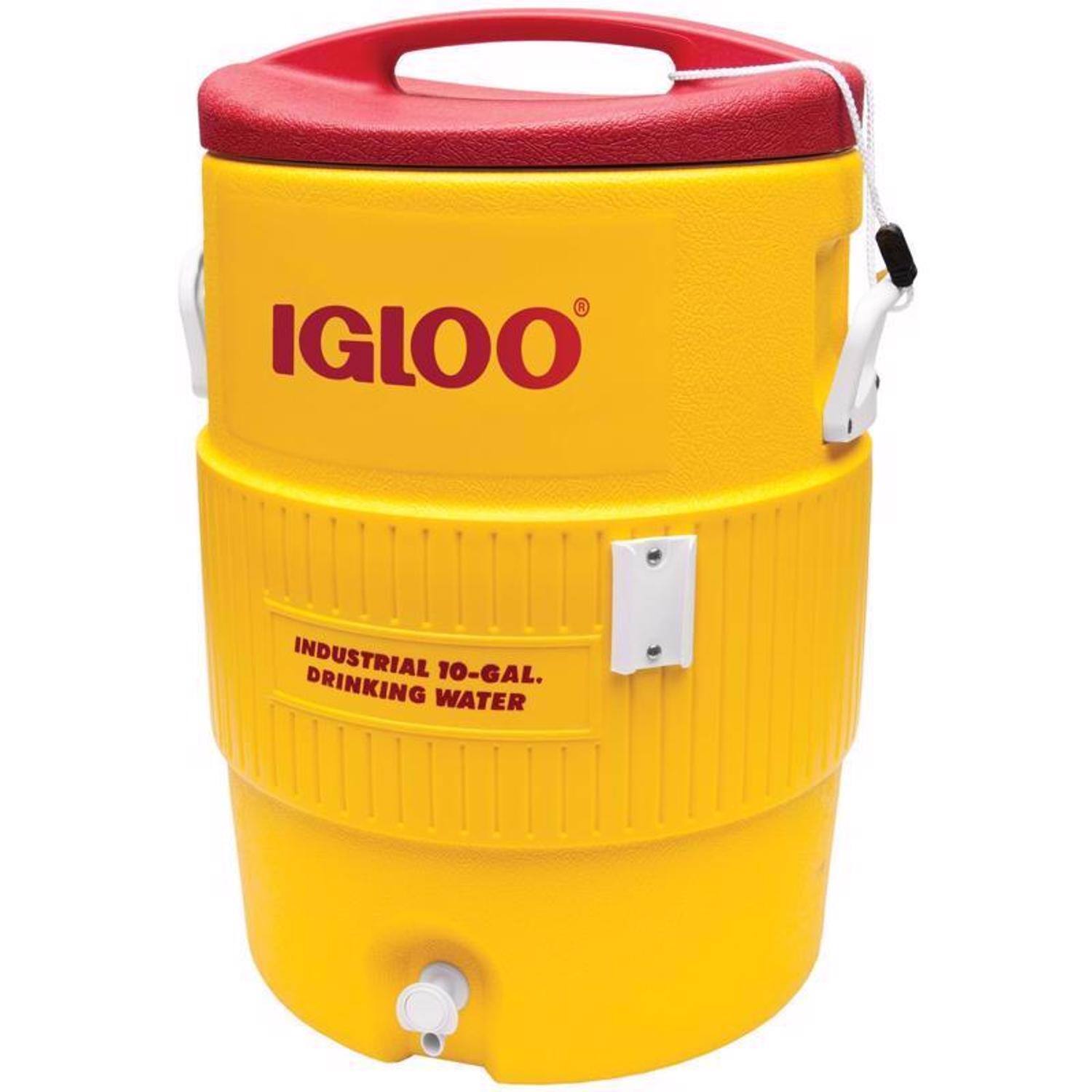 Igloo - Industrial Red/ 10 gal Water Cooler - Yellow