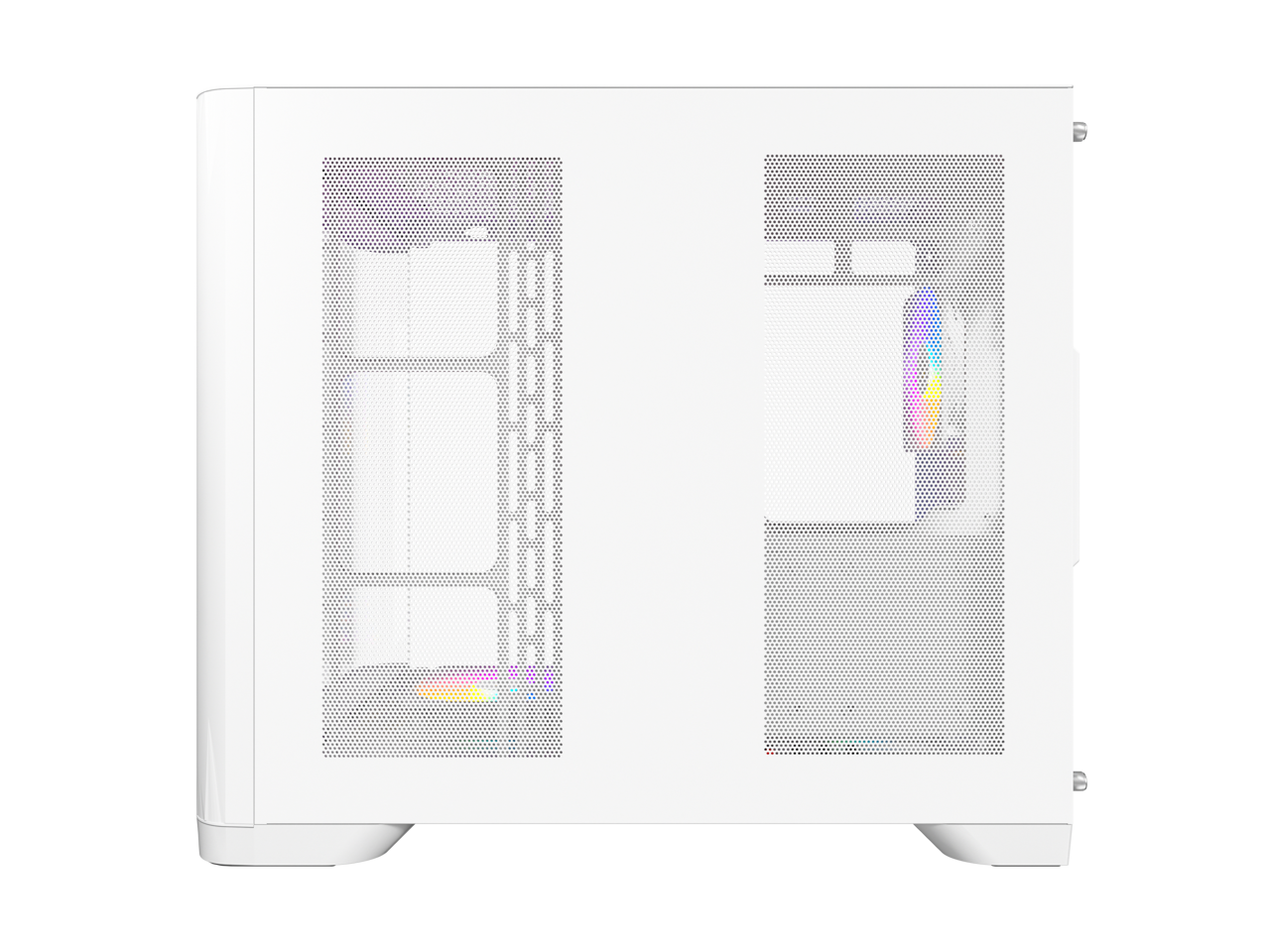 Alt View 8. Antec - C5 Curve ARGB, 4 x 120mm ARGB PWM Fans Included, Curved Tempered Glass Front & Side Panels, Mid-Tower ATX PC Case - White.