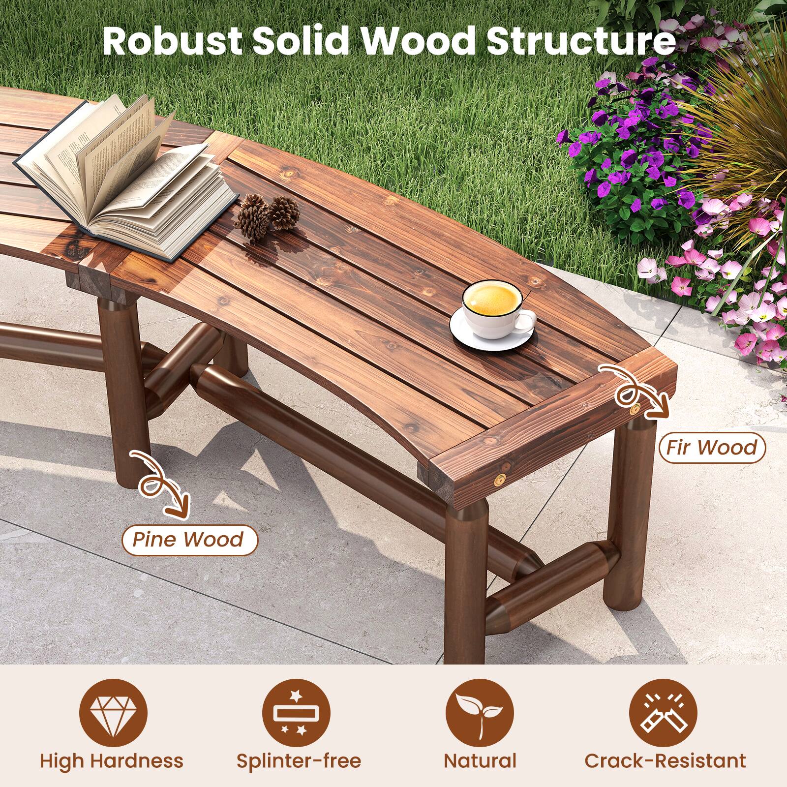 Robust Solid Wood Structure

- Fir Wood
- Pine Wood

High Hardness
Splinter-free
Natural
Crack-Resistant