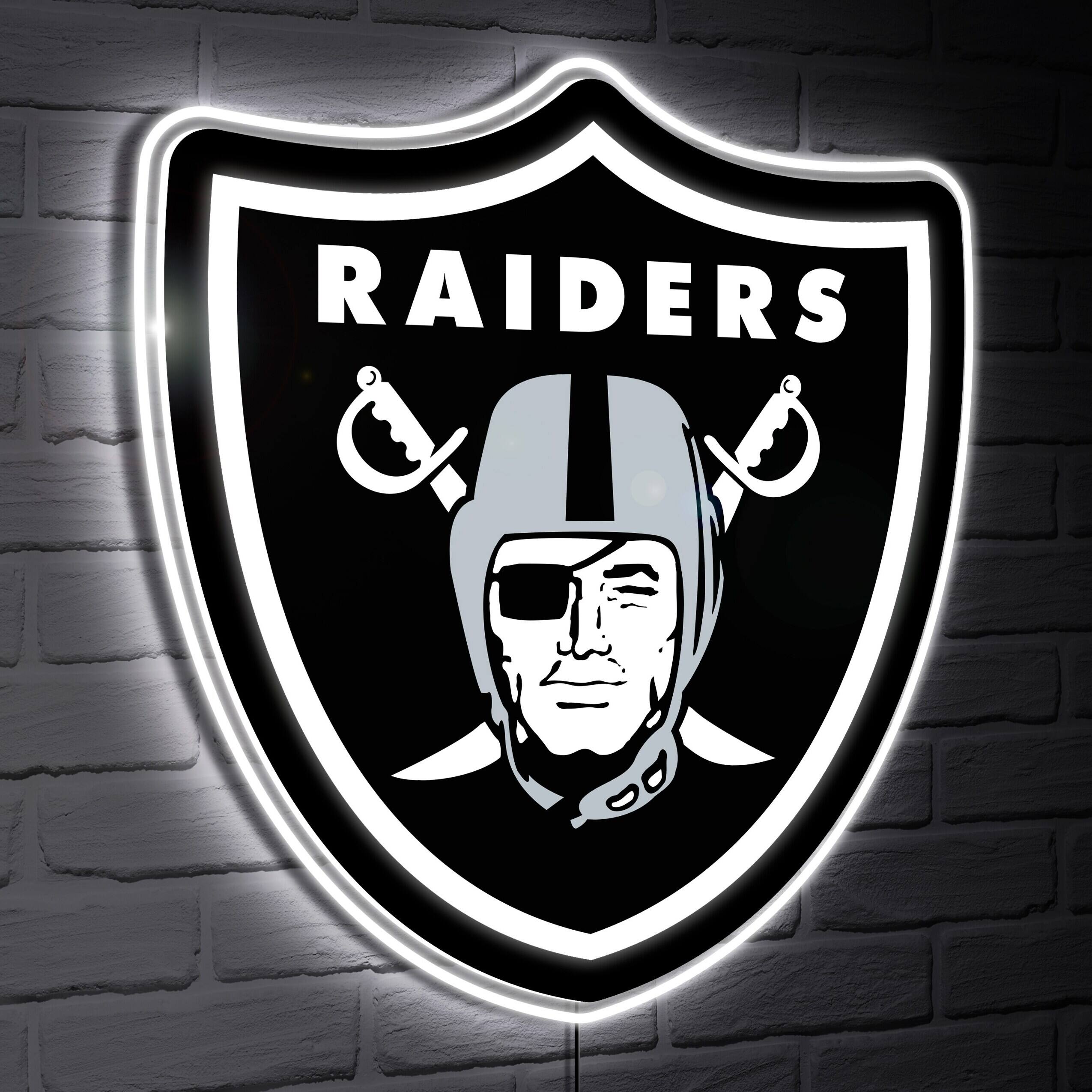 Las Vegas Raiders LED Team Logo Shaped Lighted Wall Sign