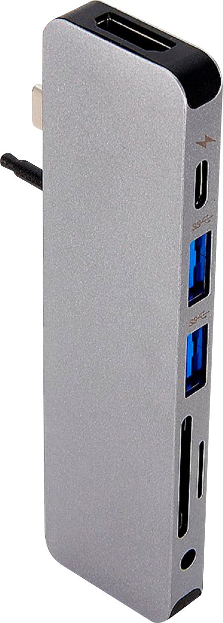 Sanho Hyperdrive Solo 7-in-1 USB-C Hub for MacBook PC & Devices, Gray