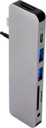 Hyper - 7-Port Universal USB-C Hub - USB-C Docking Station for Laptops - Space Gray - Front_Zoom